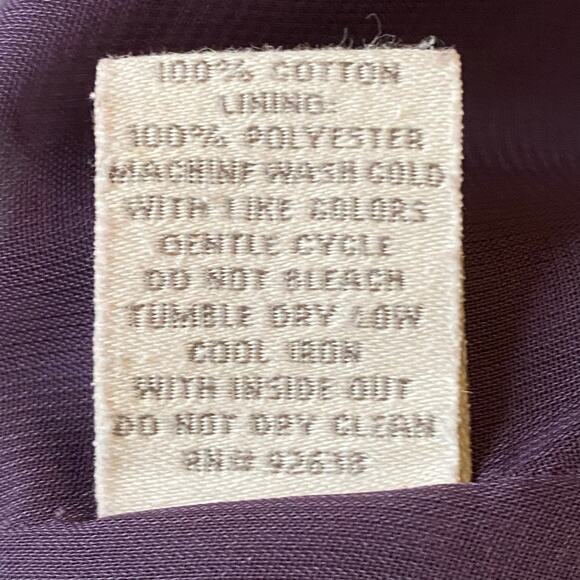 Vintage Fossil Dress Boho Romantic Cottage Womens L Purple Short Sleeve Lined - Picture 13 of 13